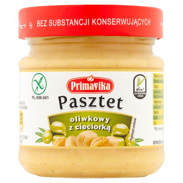 Primavika Pasztet oliwkowy z cieciorką 160 g