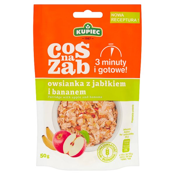 Kupiec Coś na ząb Owsianka z jabłkiem i bananem 50 g