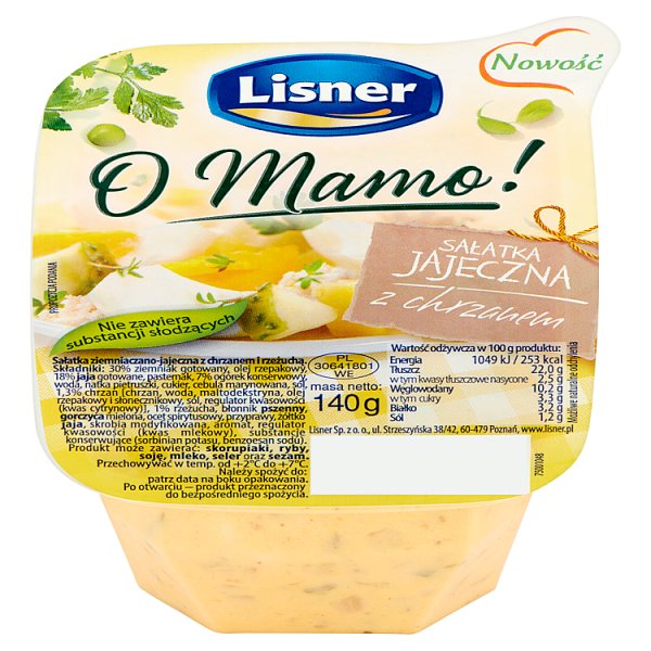 Lisner O Mamo! Sałatka jajeczna z chrzanem 140 g