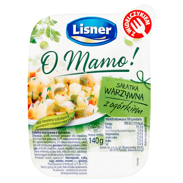 Lisner O Mamo! Sałatka warzywna z ogórkiem 140 g