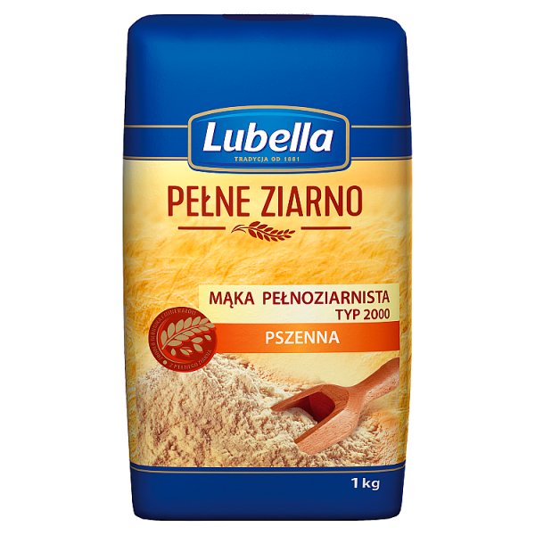 Lubella Pełne Ziarno Mąka pełnoziarnista pszenna typ 2000 1 kg