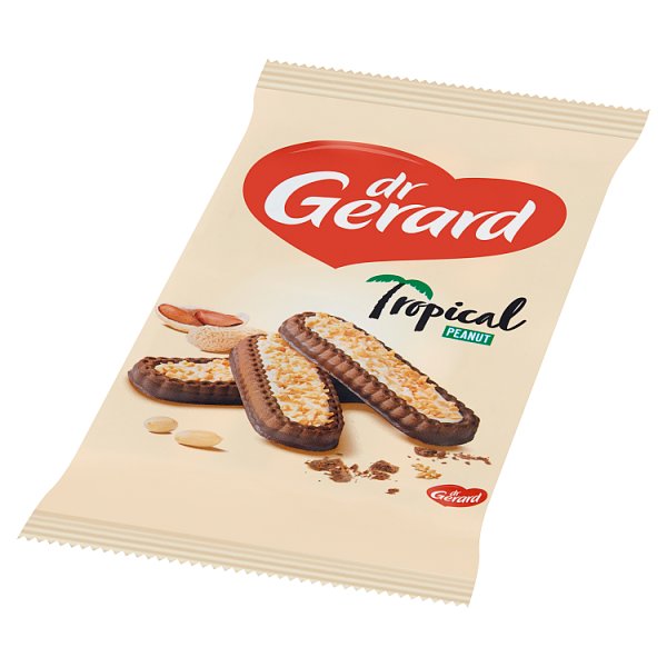 dr Gerard Tropical Peanut Herbatniki z kremem o smaku śmietankowym i polewą kakaową 300 g