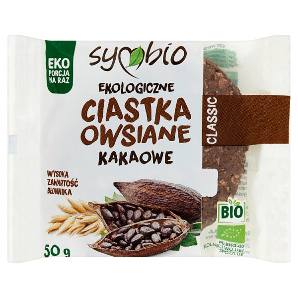 Symbio Ciastka owsiane ekologiczne kakaowe 50 g