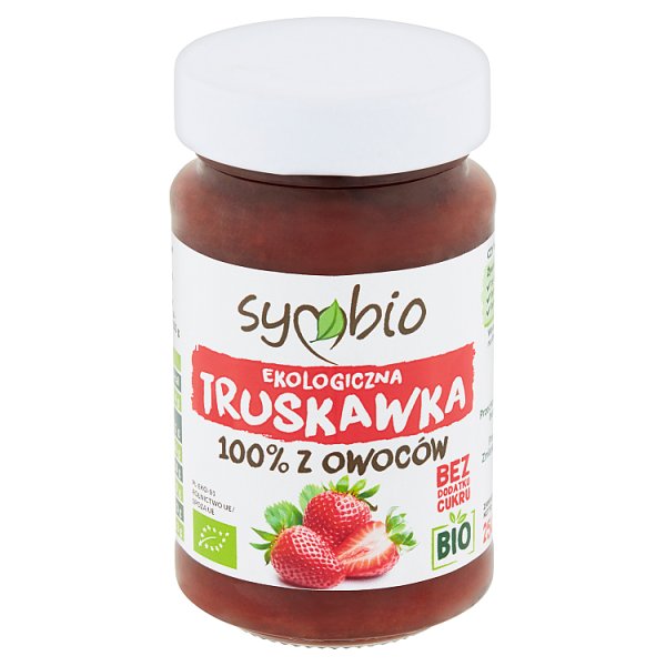 Symbio 100% z owoców truskawka ekologiczna 250 g