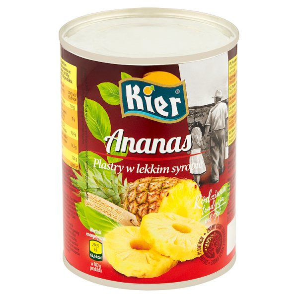 Kier Ananas plastry w lekkim syropie 565 g