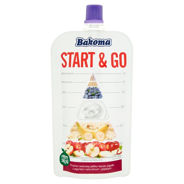 Bakoma Start &amp; Go Przecier owocowy jabłko-banan-jagoda 120 g