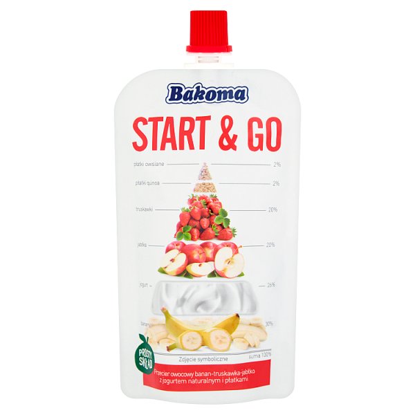Bakoma Start &amp; Go Przecier owocowy banan-truskawka-jabłko 120 g