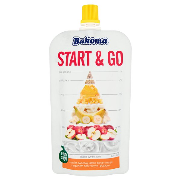 Bakoma Start &amp; Go Przecier owocowy jabłko-banan-mango 120 g