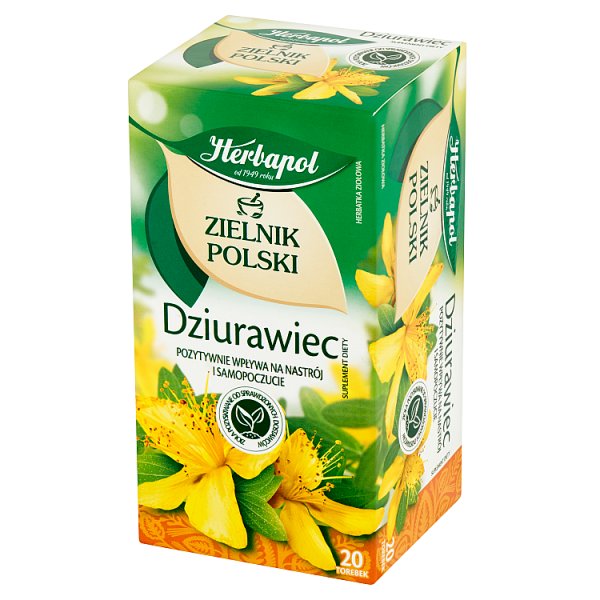 Herbapol Zielnik Polski Dziurawiec Herbatka ziołowa Suplement diety 30 g (20 x 1,5 g)