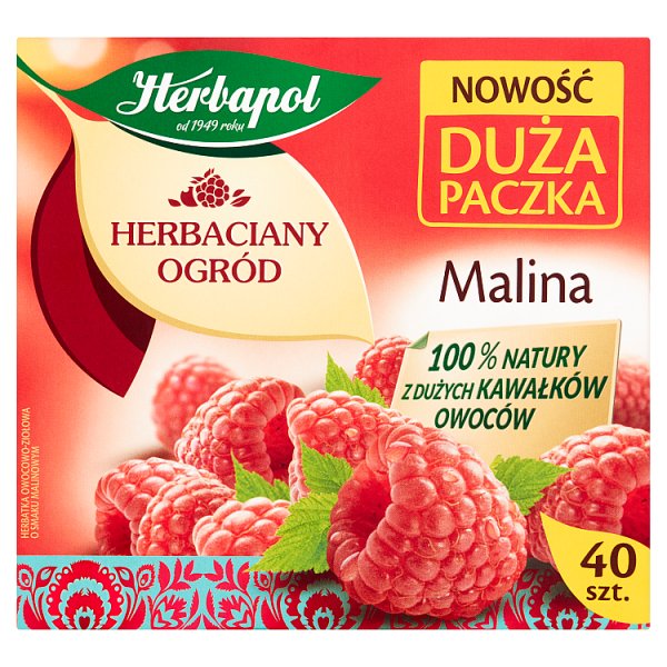 Herbapol Herbaciany Ogród Herbatka owocowo-ziołowa malina 108 g (40 x 2,7 g)