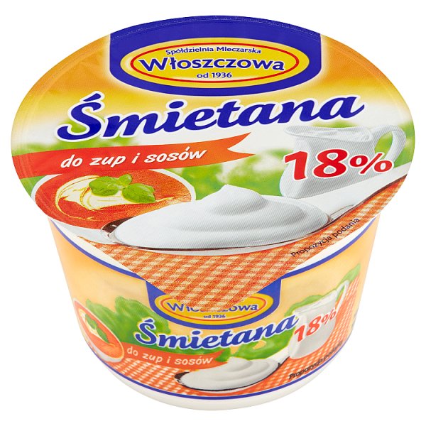 Włoszczowa Śmietana do zup i sosów 18% 200 g