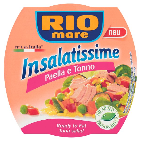 Rio Mare Insalatissime Paella e Tonno Gotowe danie z ryżu warzyw i tuńczyka 160 g