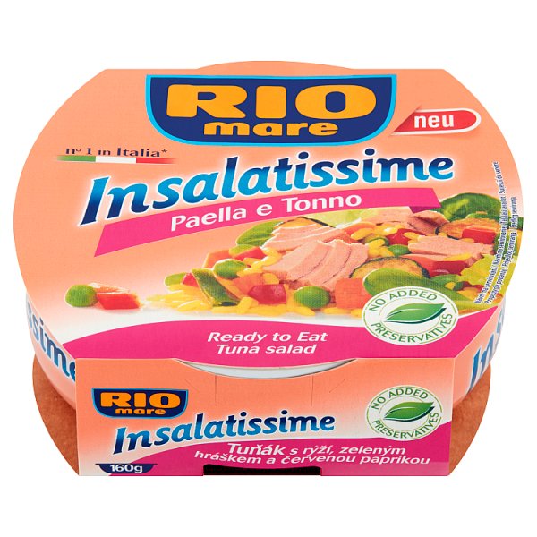 Rio Mare Insalatissime Paella e Tonno Gotowe danie z ryżu warzyw i tuńczyka 160 g