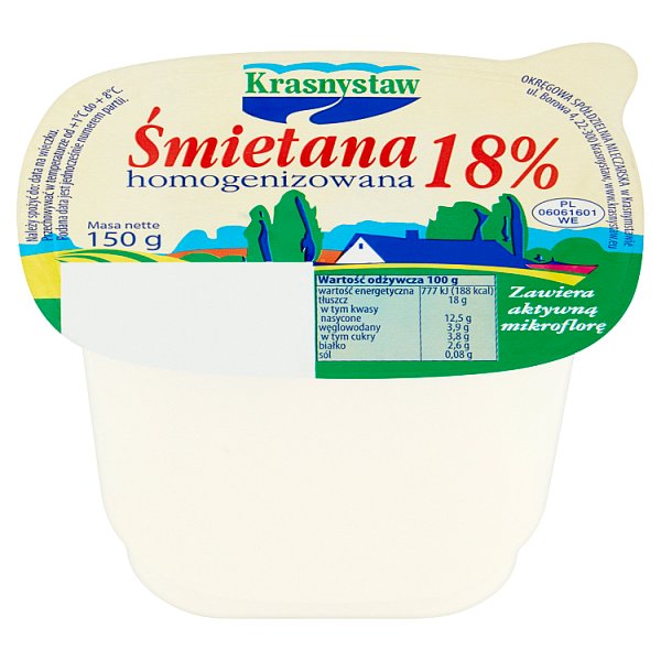 Krasnystaw Śmietana 18% homogenizowana 150 g