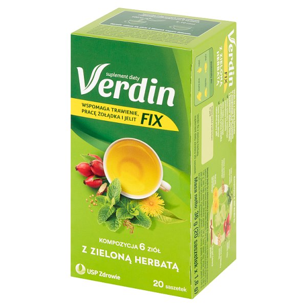 Verdin Fix Suplement diety kompozycja 6 ziół z zieloną herbatą 36 g (20 x 1,8 g)