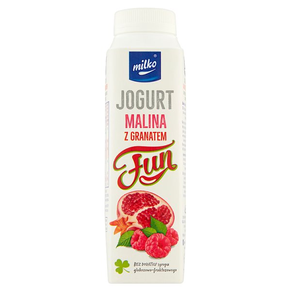 Milko Fun Jogurt malina z granatem 330 ml