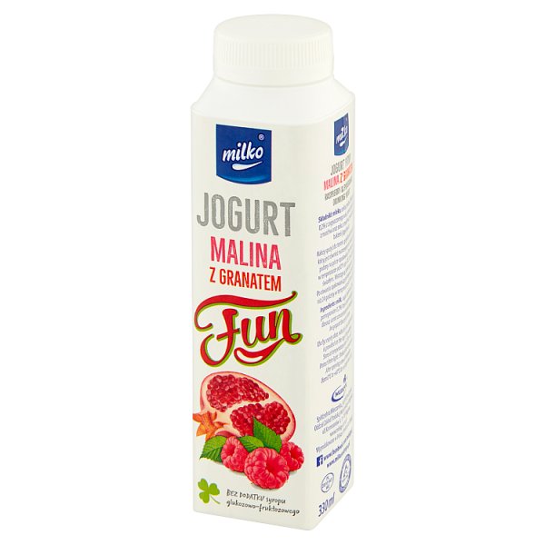 Milko Fun Jogurt malina z granatem 330 ml