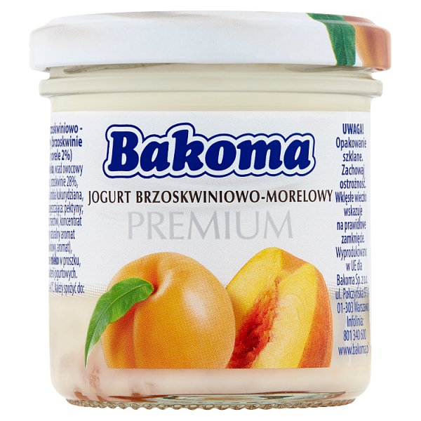 Bakoma Premium Jogurt brzoskwiniowo-morelowy 150 g