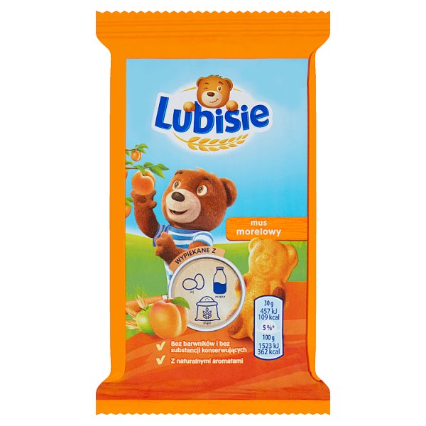 Lubisie Ciastko biszkoptowe z nadzieniem morelowo-jabłkowym 30 g