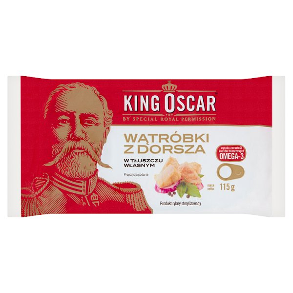 King Oscar Wątróbki z dorsza w tłuszczu własnym 115 g