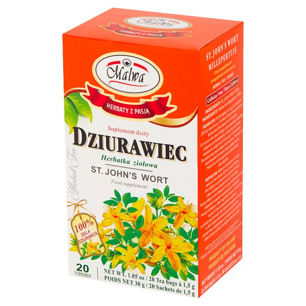 Malwa Suplement diety herbatka ziołowa dziurawiec 30 g (20 x 1,5 g)