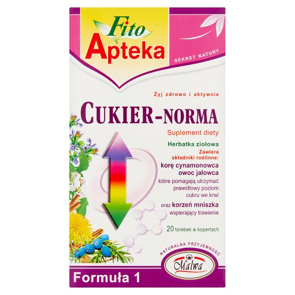 Fito Apteka Suplement diety herbatka ziołowa cukier-norma 40 g (20 x 2 g)
