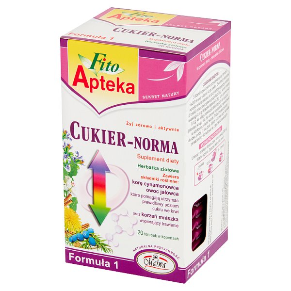 Fito Apteka Suplement diety herbatka ziołowa cukier-norma 40 g (20 x 2 g)