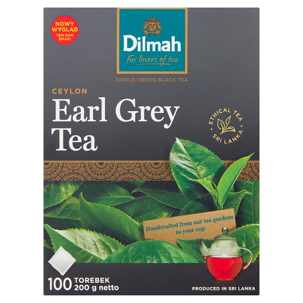 Dilmah Ceylon Earl Grey Tea Czarna herbata aromatyzowana 200 g (100 x 2 g)