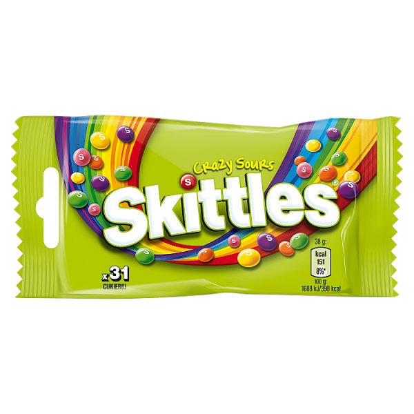 Skittles Crazy Sours Cukierki do żucia 38 g (31 sztuk)