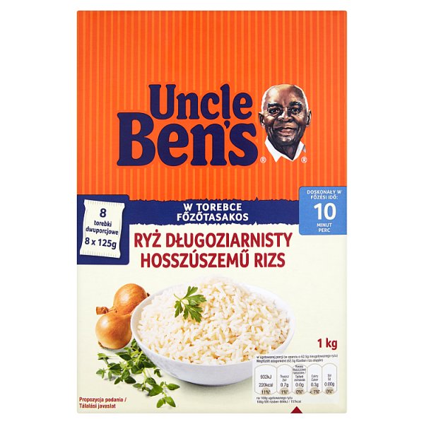 Uncle Ben&#039;s Ryż długoziarnisty 1 kg (8 torebek)