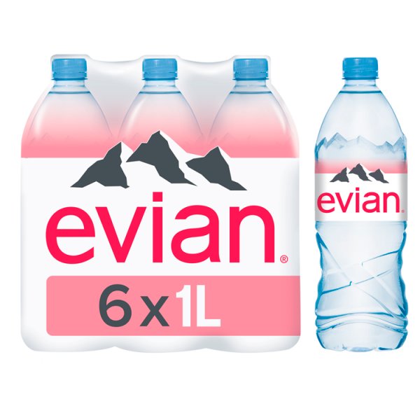 Evian Naturalna woda mineralna niegazowana 6 x 1 l