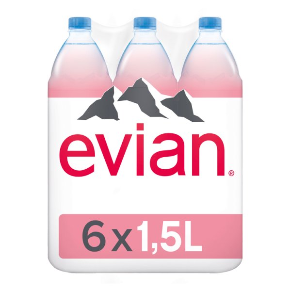 Evian Naturalna woda mineralna niegazowana 6 x 1,5 l