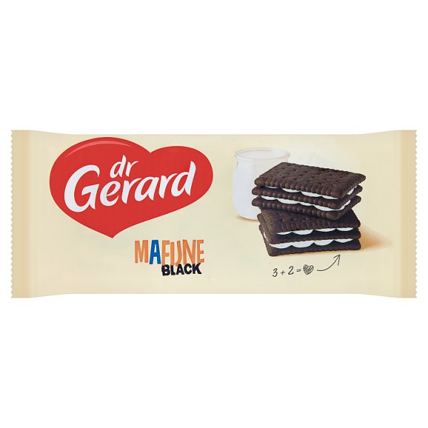 dr Gerard Mafijne Black Herbatniki kakaowe z kremem o smaku śmietankowym 216 g