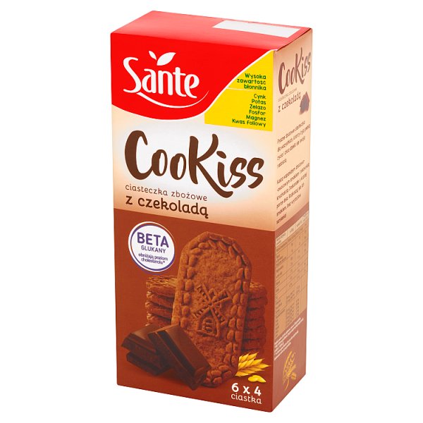 Sante Cookiss Ciasteczka zbożowe z czekoladą 300 g (6 x 50 g)
