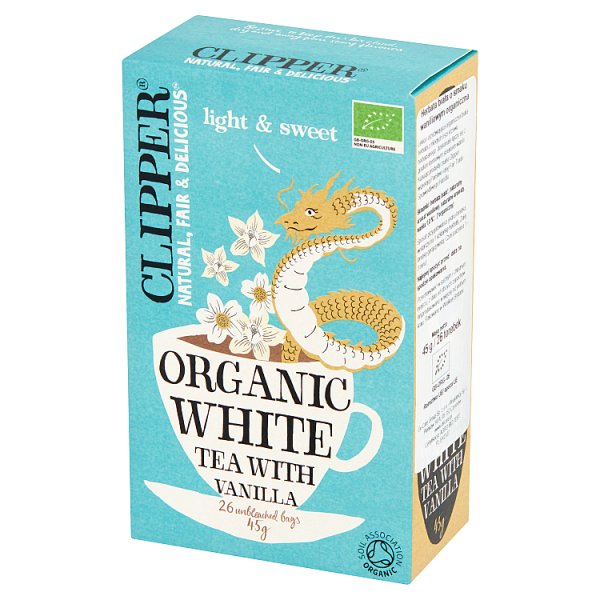 Clipper Herbata biała o smaku waniliowym organiczna 45 g (26 torebek)