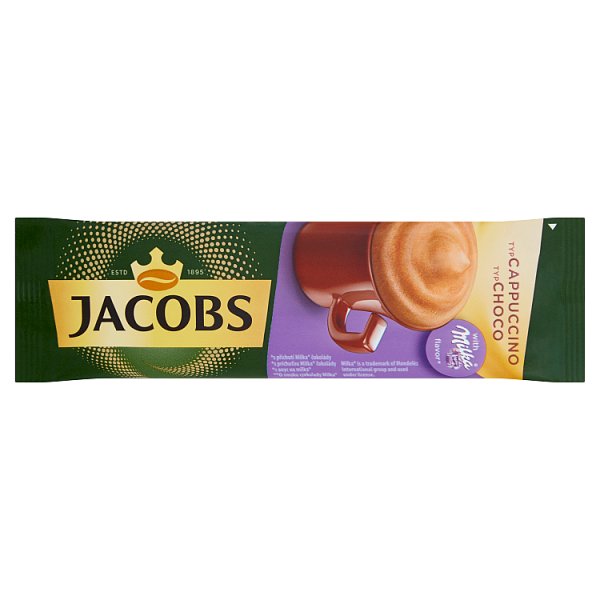 Jacobs Cappuccino Choco Rozpuszczalny napój kawowy o smaku czekolady Milka 18 g