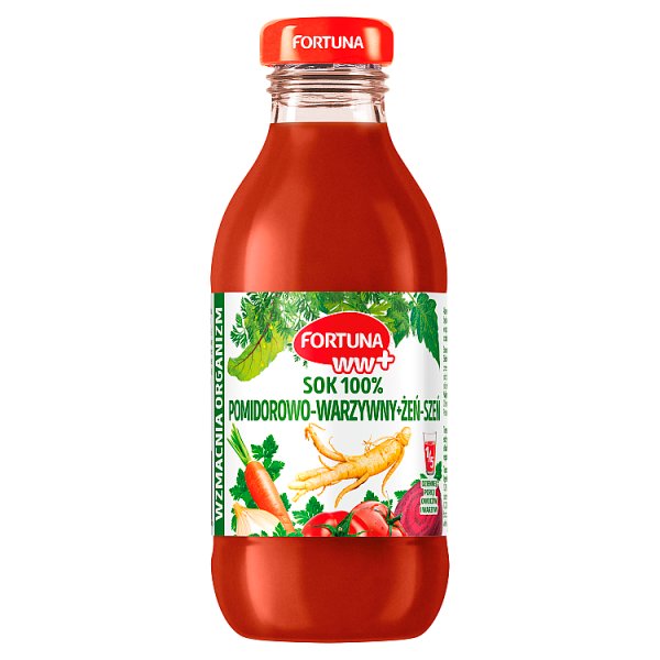 Fortuna WW+ Sok 100% pomidorowo-warzywny + żeń-szeń 300 ml