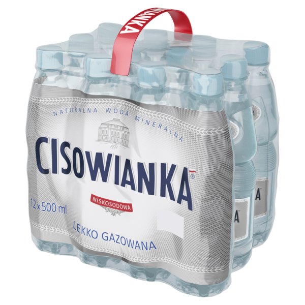 Cisowianka Naturalna woda mineralna lekko gazowana niskosodowa 12 x 0,5 l