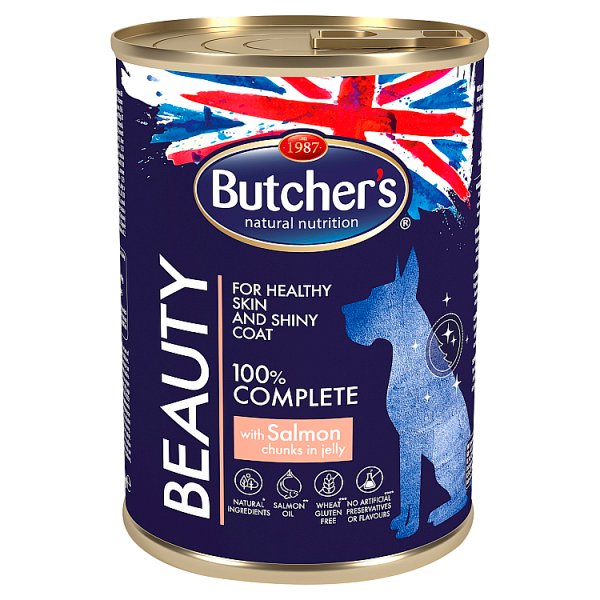 Butcher&#039;s Beauty Karma dla dorosłych psów kawałki w galaretce z łososiem 400 g