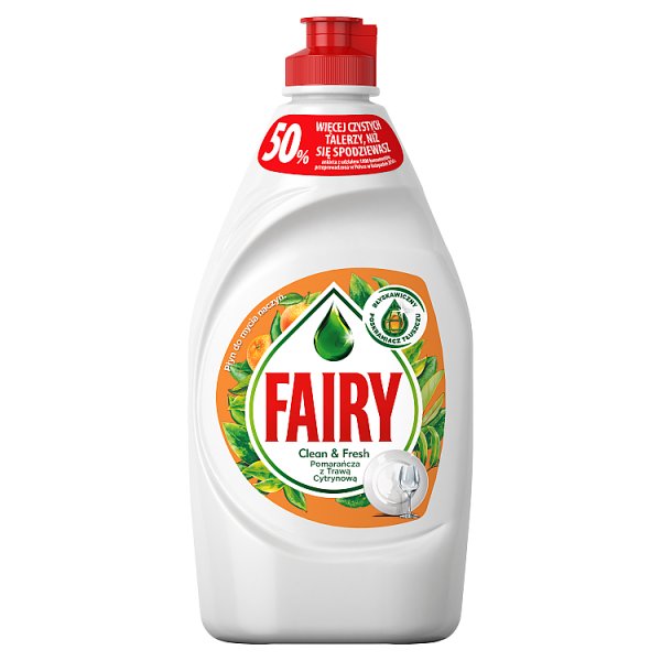 Fairy Clean &amp; Fresh Pomarańcza z Trawą Cytrynową Płyn do mycia naczyń 450 ml