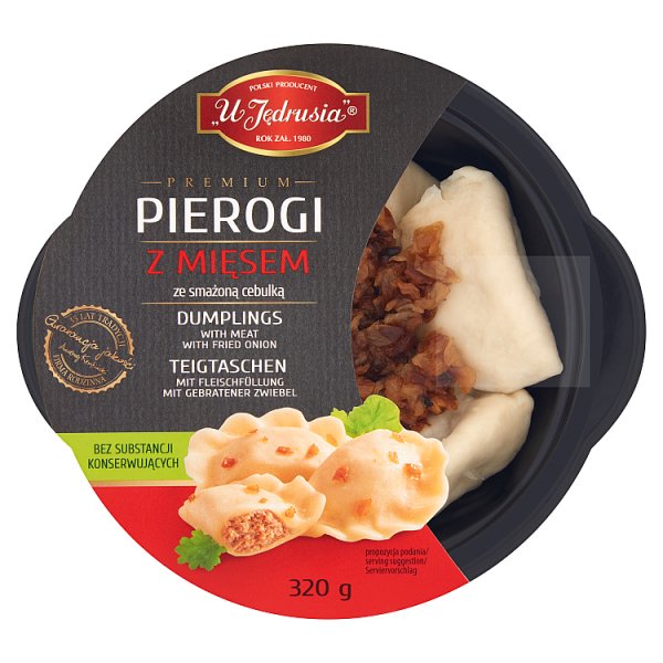 U Jędrusia Premium Pierogi z mięsem ze smażoną cebulką 320 g, 1 szt/0