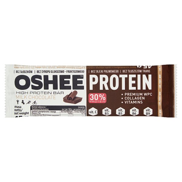 Oshee Milk Chocolate Baton wysokobiałkowy 45 g