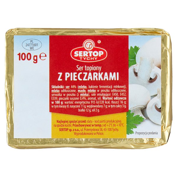 Sertop Tychy Ser topiony z pieczarkami 100 g