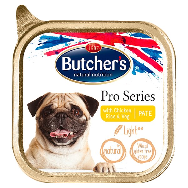 Butcher&#039;s Pro Series Light Karma dla psów dorosłych pasztet z kurczakiem ryżem i warzywami 150 g