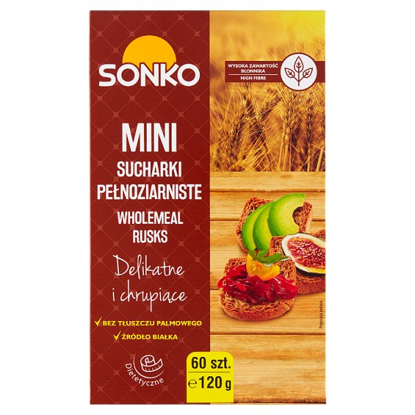 Sonko Mini sucharki pełnoziarniste 120 g (60 sztuk)
