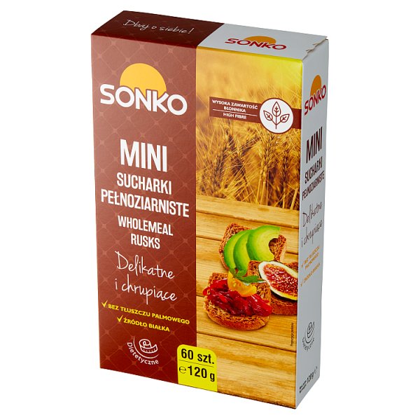 Sonko Mini sucharki pełnoziarniste 120 g (60 sztuk)