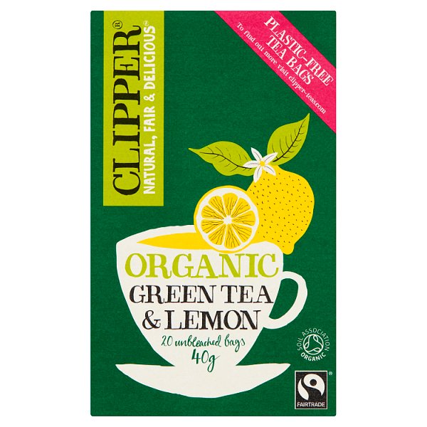 Clipper Herbata zielona z cytryną organiczna 40 g (20 torebek)