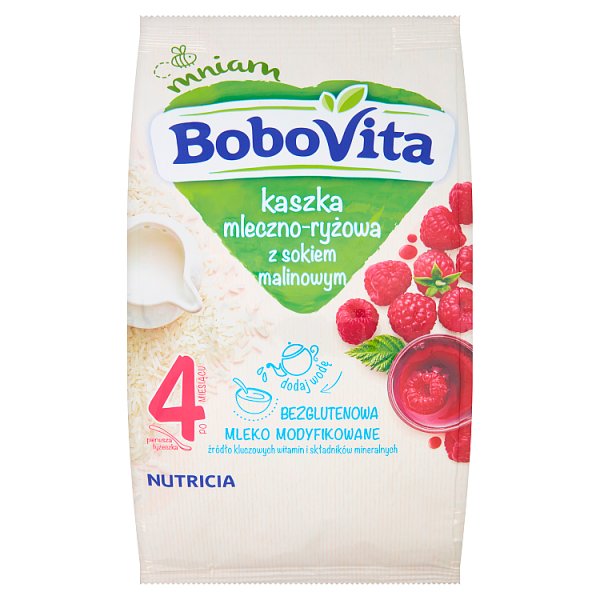 BoboVita Kaszka mleczno-ryżowa z sokiem malinowym po 4 miesiącu 230 g
