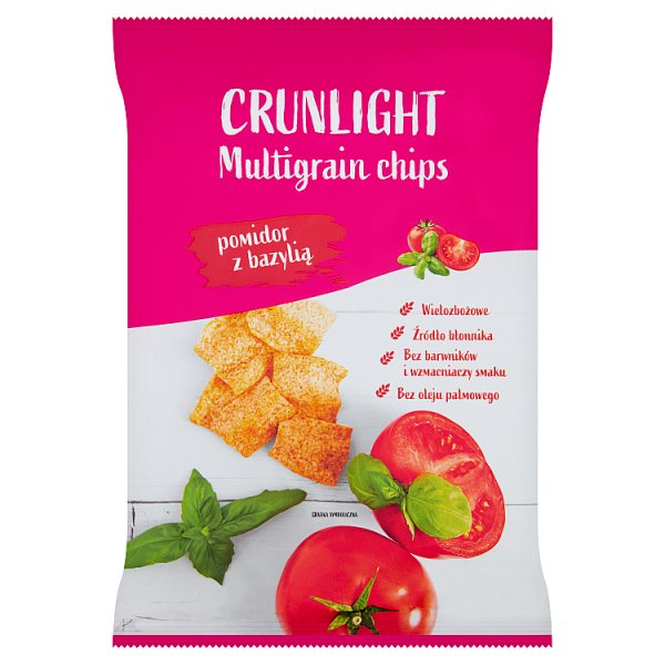 Crunlight Chipsy wielozbożowe pomidor z bazylią 70 g