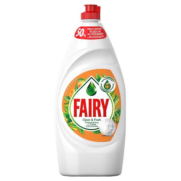 Fairy Clean &amp; Fresh Pomarańcza z Trawą Cytrynową Płyn do mycia naczyń 900 ml